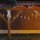 LED-es jégcsap fényfüzér, 3,33x0,21 m / 200 db hidegfehér LED, adapter, kül- és beltéri