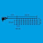 LED-es jégcsap fényfüzér, 3,33x0,21 m / 200 db hidegfehér LED, adapter, kül- és beltéri