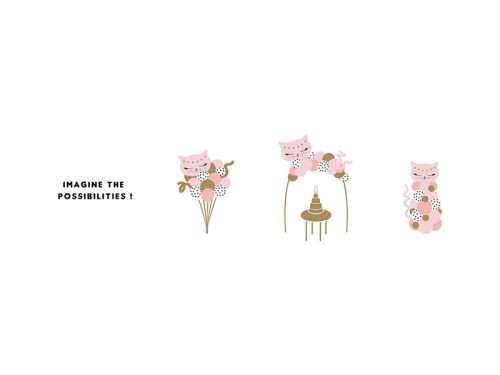 Lufi csokor Cat, rózsaszín, 83x140cm