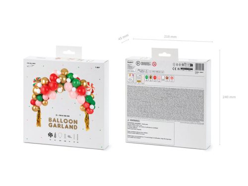 Léggömbfüzér Cukorkák, mix, 170x155 cm