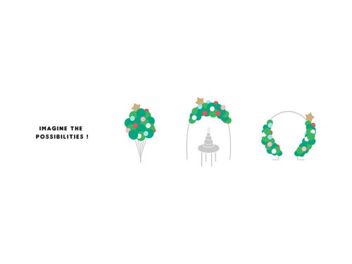 Léggömb csokor - karácsonyfa, mix, 65x161 cm