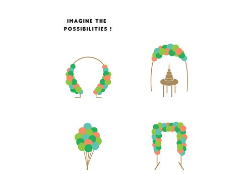 Léggömbfüzér - Dino, 200 cm (1 db / 60 db)