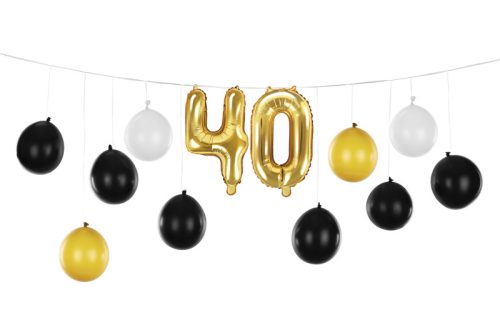 Balloon garland 3in1 - 40th birthday, mix, 260x32cm