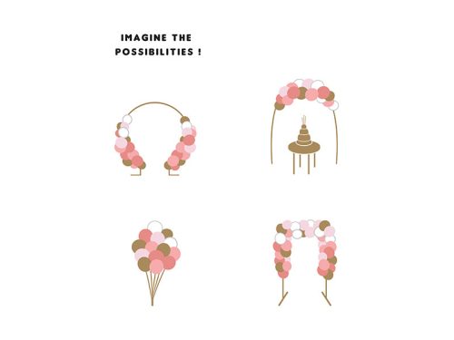 Léggömbfüzér - rózsaszín, 200 cm (1 db / 60 db)