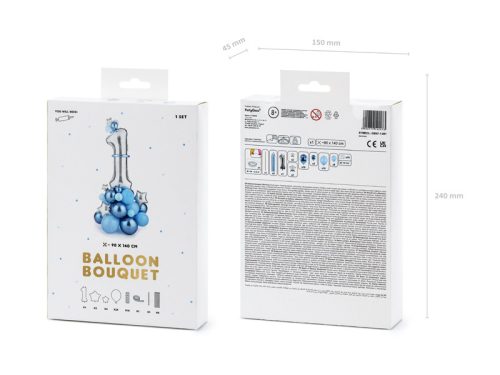 Léggömb csokor ''1'', kék, 90x140cm