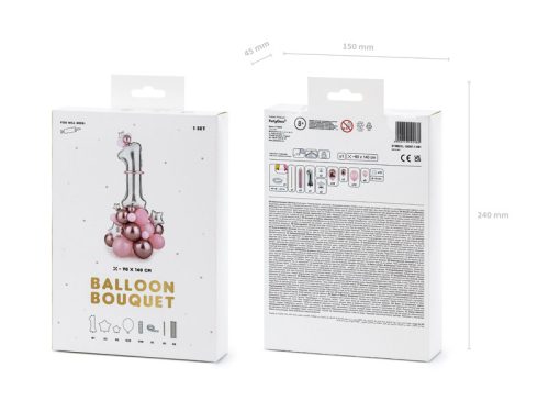 Léggömb csokor ''1'', rózsaszín, 90x140cm