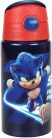 Sonic a sündisznó Brawn alumínium szívószálas kulacs akasztóval 500 ml