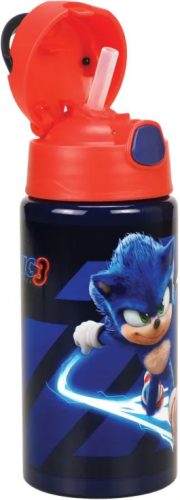 Sonic a sündisznó Brawn alumínium szívószálas kulacs akasztóval 500 ml