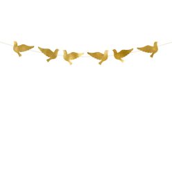 Garland Doves, arany, 112 cm