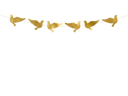 Garland Doves, arany, 112 cm