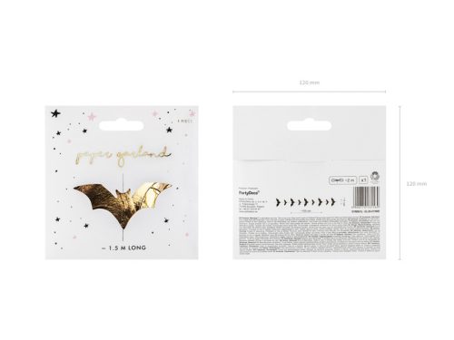 Garland denevér , arany, 1,5 m