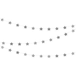Garland Stars, ezüst, 3,6 m