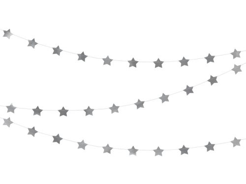Garland Stars, ezüst, 3,6 m