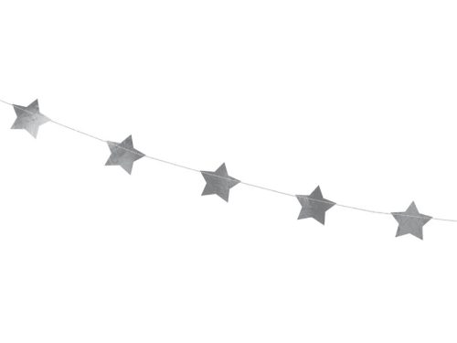 Garland Stars, ezüst, 3,6 m