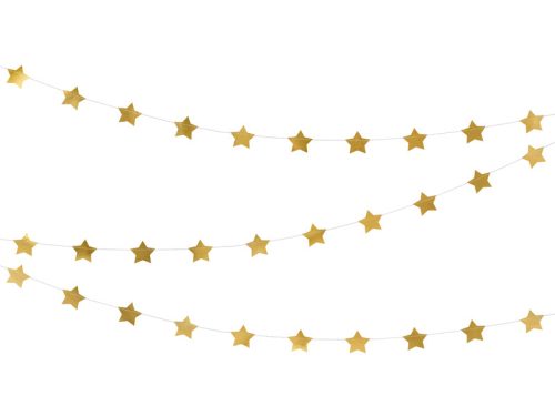 Garland Stars, arany, 3,6 m