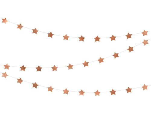 Garland Stars, rózsaszín arany, 3,6 m