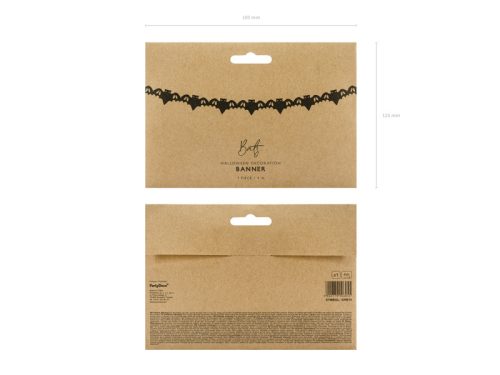 Szövetfüzér Denevérek, fekete, 4m