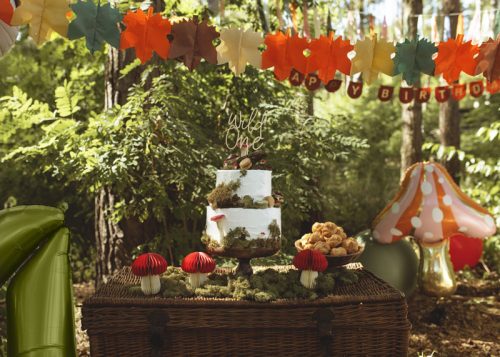 Színes papír levelek girland, 3 méteres dekoráció