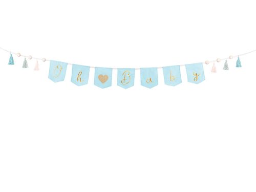 Banner Oh baby bojttal, 2,5 m, égszínkék