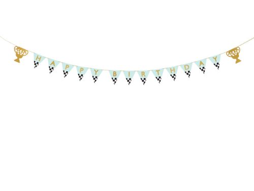 Banner Happy Birthday Trophy Cup, 2,5 m, mix
