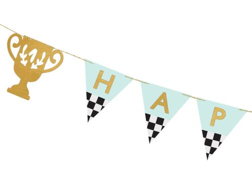 Banner Happy Birthday Trophy Cup, 2,5 m, mix