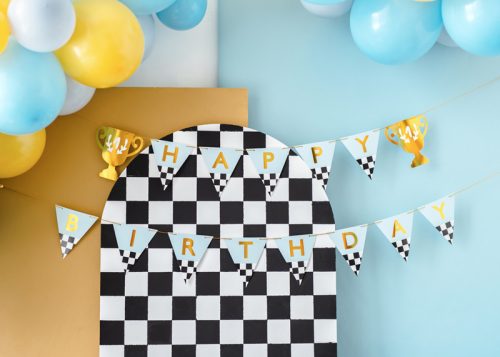 Banner Happy Birthday Trophy Cup, 2,5 m, mix