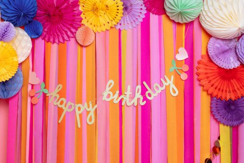 Banner Happy Birthday, mix, 100x18 cm