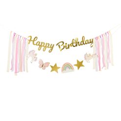 Banner Happy Birthday Unicorns, 230x17.5 cm, mix