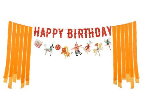 Boldog születésnapot Circus Banner, 275 cm, mix