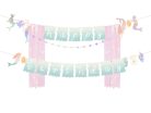 Banner Happy Birthday Mermaid, 130x100cm, mix