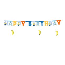 Boldog Születésnapot Minionokkal papír banner 50x153 cm