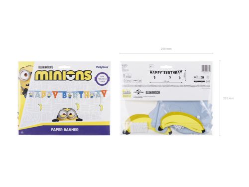 Boldog Születésnapot Minionokkal papír banner 50x153 cm