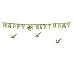Jurassic World Happy Birthday papír banner, 45x165 cm