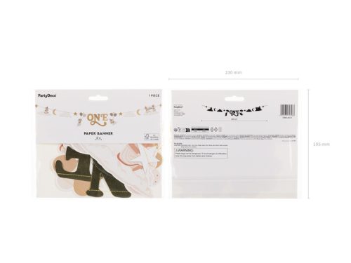 Egér mintás bézs-arany papír banner 300 cm-es dekoráció