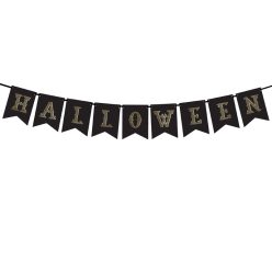 Halloween feliratos fekete - arany füzér