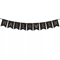 Halloween feliratos fekete - arany füzér