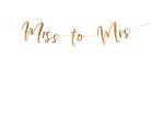 Banner Miss to Mrs, rózsaszín arany, 18x76 cm