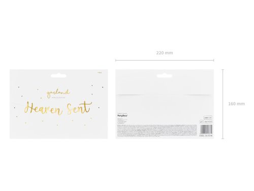 Banner Heaven Sent, arany, 14,5x85 cm