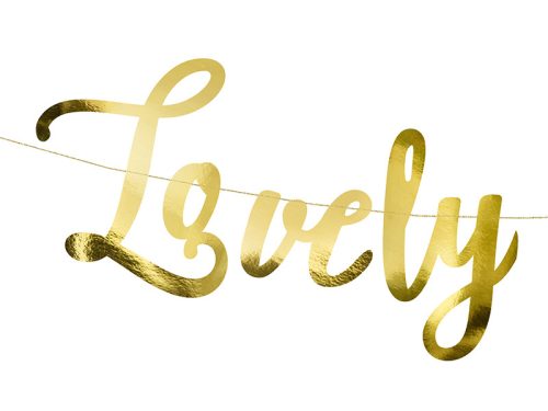 Banner Lovely Swan, tükörarany, 64x21,3cm