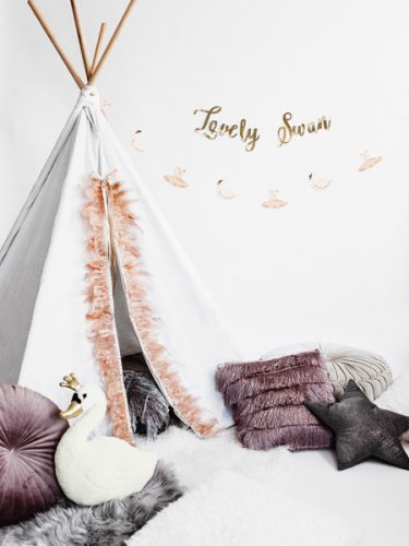 Banner Lovely Swan, tükörarany, 64x21,3cm