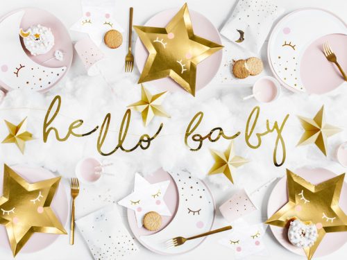 Banner Little Star - Hello Baby, arany, 18x70cm