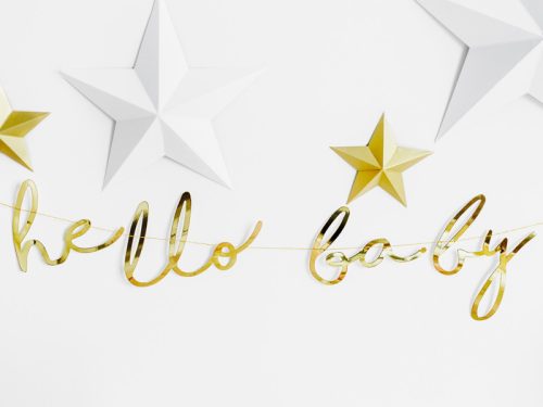 Banner Little Star - Hello Baby, arany, 18x70cm