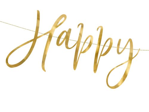 Banner Boldog Új Évet, arany, 66x18cm