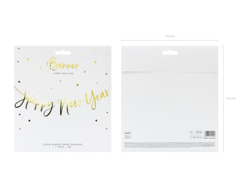 Banner Boldog Új Évet, arany, 66x18cm