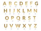 Banner Alphabet, arany, 14cm (1 pkt / 63 db.)