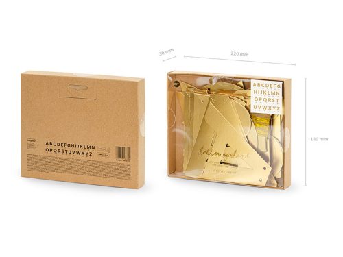 Banner Alphabet, arany, 14cm (1 pkt / 63 db.)