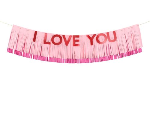 Banner I Love You, 150x30 cm, mix