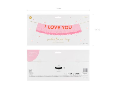 Banner I Love You, 150x30 cm, mix