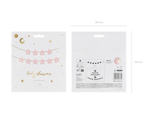 Baner Babazuhany, 290x16,5 cm, világos rózsaszín