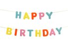 Felt Banner Happy Birthday Rainbow Letters, 3m
